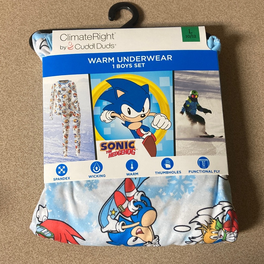 Cuddl Duds Boys Sonic the Hedgehog Warm Underwear Set